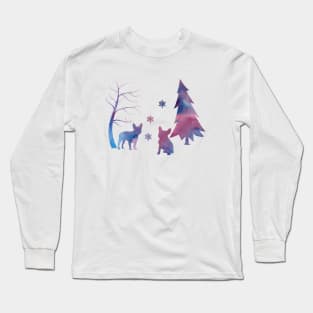 French Bulldog Winter Art Long Sleeve T-Shirt